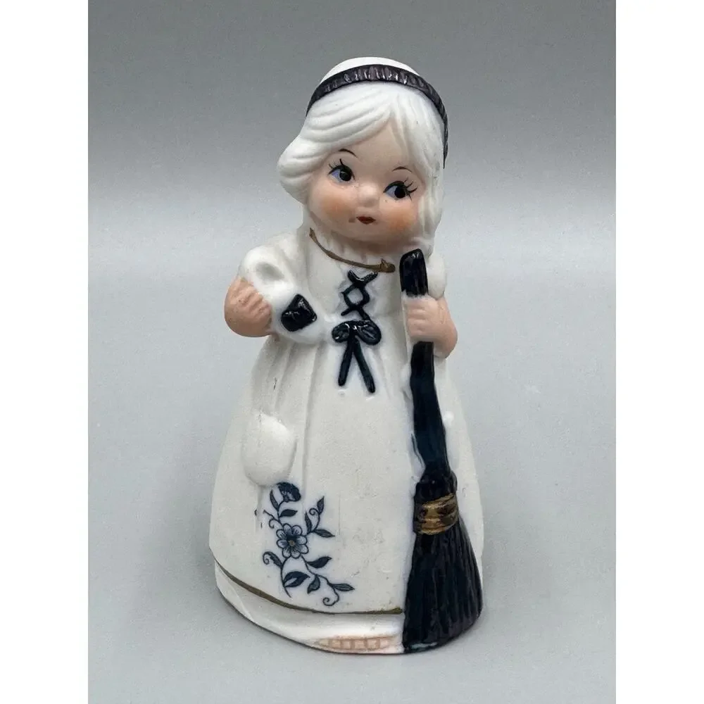 Vintage Jasco Royal Majestic Bells Girls Women Set of 2 White Blue